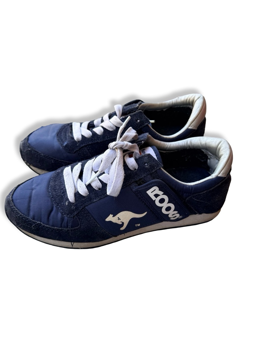 Kangaroo Logo Navy Women’s Athletic Sneakers Hidden Pocket